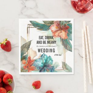 💗Eat, Drink... Wedding Hibiscus Serenade Paradise Napkin