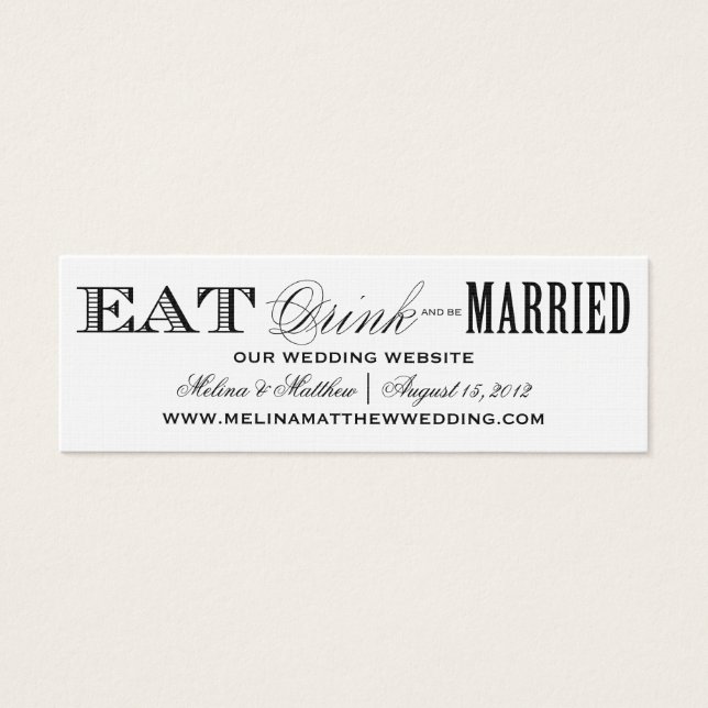 EAT, DRINK | WEDDING WEBSITE CARDS (Front)
