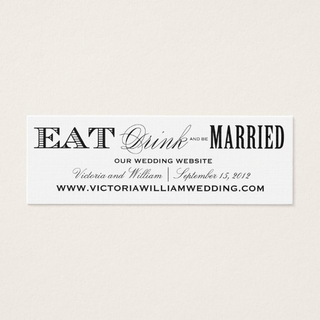 EAT, DRINK | WEDDING WEBSITE CARDS STYLE 2 (Front)