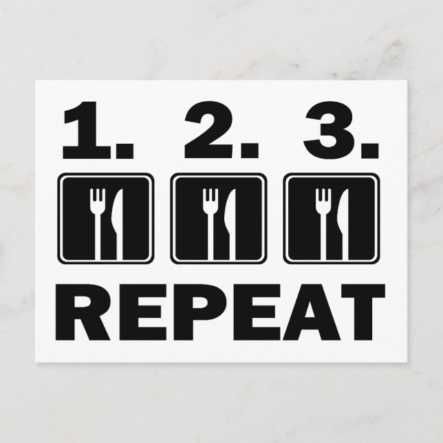 Eat Eat Eat and Repeat Postcard (Front)