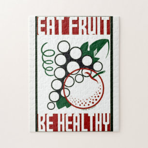 Eat Fruit - Be Healthy - WPA Poster - Promotion Jigsaw Puzzle