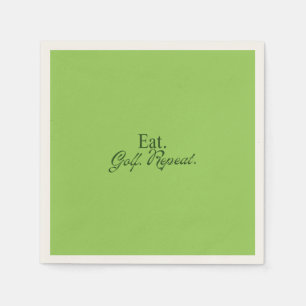 Eat. Golf. Repeat. Clubhouse Receptions Green Napkin