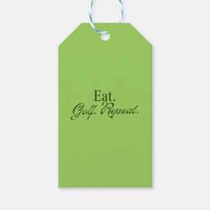Eat. Golf. Repeat. Clubhouse Vibrant Green Fun Gift Tags
