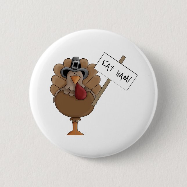 Eat Ham 6 Cm Round Badge (Front)