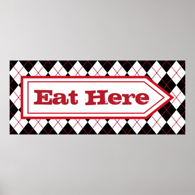 Eat Here Diner Sign Poster (Front)