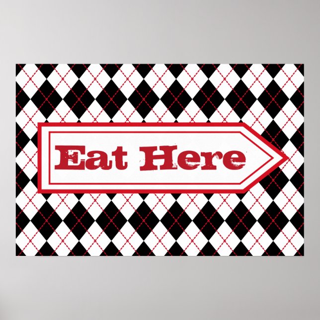 Eat Here Diner Sign Poster (Front)
