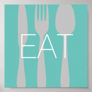 eat kitchen quote word art modern style poster