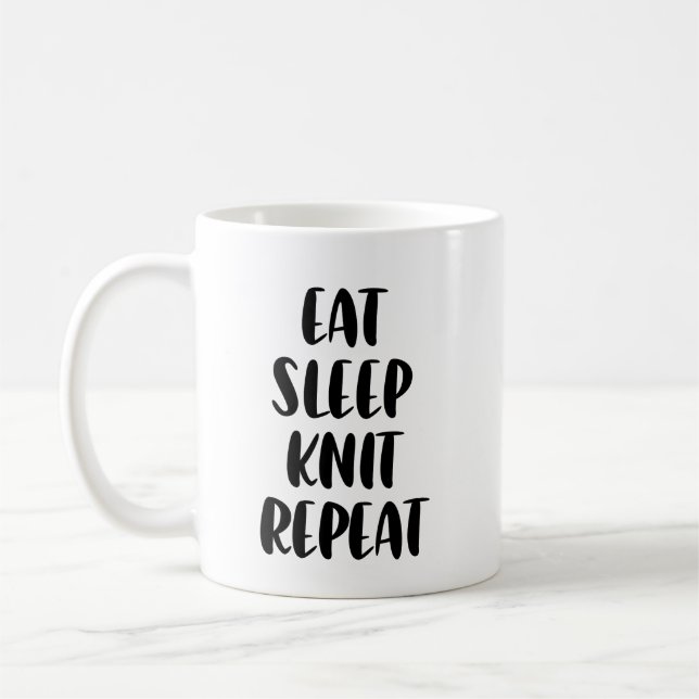 Eat Knit Sleep Repeat Coffee Mug (Left)