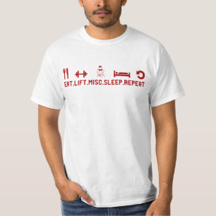 Eat Lift Misc Sleep Repeat (RED) T-Shirt