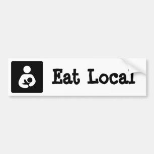 Eat Local Breastfeeding / Nursing Icon Bumper Sticker