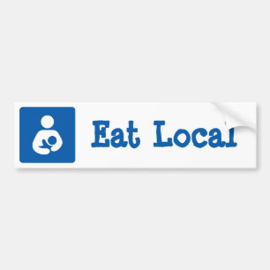 Eat Local Breastfeeding / Nursing Icon Bumper Sticker