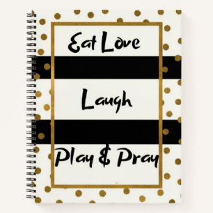 Eat love laugh pray laugh gold dots notebook hardc