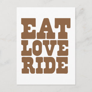 EAT LOVE RIDE Horse riding funny Postcard