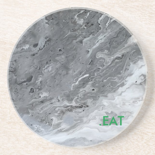 .EAT Marble  Grey  plate Coaster (Front)