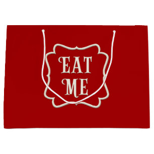 "Eat Me" Victorian Tea Party Elegant Red Large Gift Bag