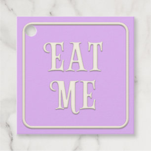 "Eat Me" Victorian Tea Party Pink Square Custom Favour Tags