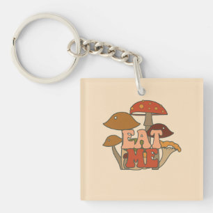 "Eat Me" – Whimsical Mushroom Design Key Ring