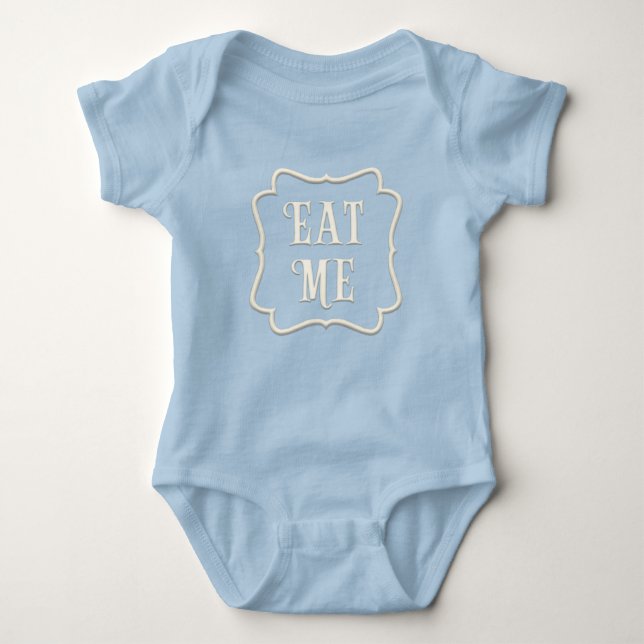 "Eat Me" Wonderland Tea Party Adorable Baby Bodysuit (Front)