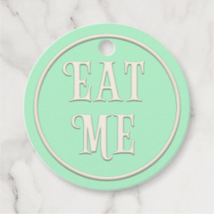 "Eat Me" Wonderland Tea Party Green Personalised Favour Tags