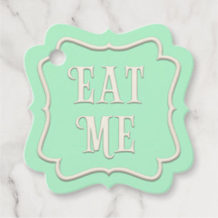 "Eat Me" Wonderland Tea Party Green Personalised Favour Tags