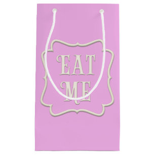 "Eat Me" Wonderland Tea Party Pastel Pink Small Gift Bag