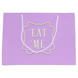 "Eat Me" Wonderland Tea Party Pastel Purple Large Gift Bag