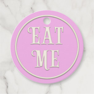 "Eat Me" Wonderland Tea Party Pink Personalised Favour Tags