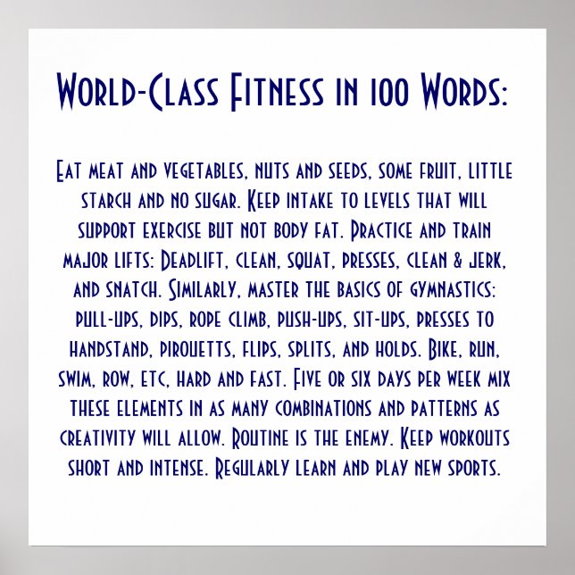 Eat meat and vegetables, nuts and seeds, some f... poster (Front)