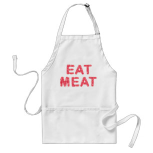 Eat meat meaty text standard apron