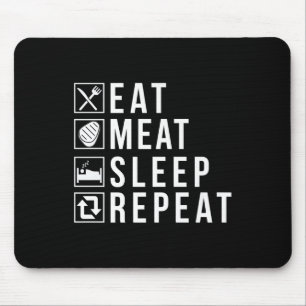Eat Meat Sleep Repeat Bbq Grill Beef Premium Mouse Pad