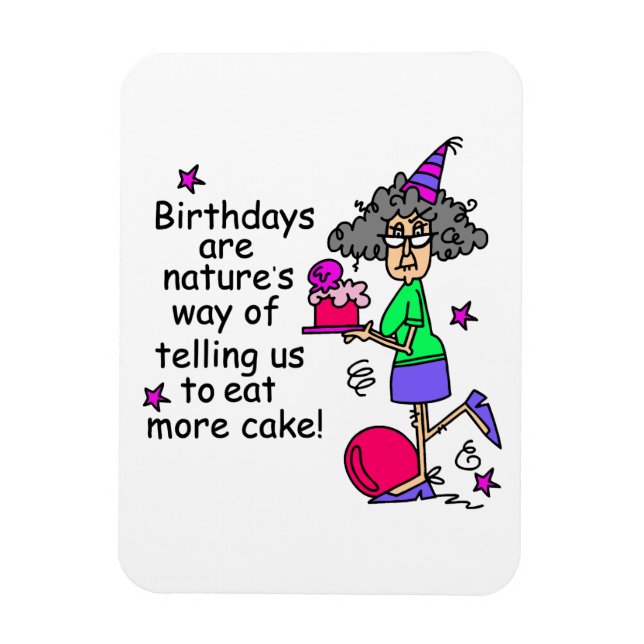Eat More Cake Birthday Humour Magnet (Vertical)