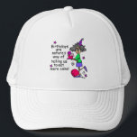 Eat More Cake Birthday Humour Trucker Hat<br><div class="desc">Birthdays are nature's way of telling us to eat more cake! Stella in a birthday hat with a cake on humourous birthday T-shirt,  birthday buttons,  cards,  stickers,  magnets,  keychains,  mugs,  tote bags,  ornaments,  and other funny birthday items.</div>