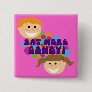Eat More Candy Retro Kids 15 Cm Square Badge