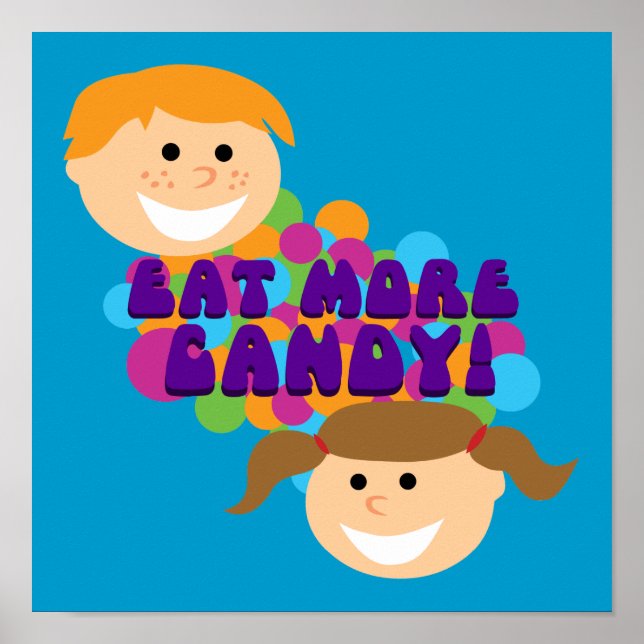 Eat More Candy Retro Kids Poster (Front)
