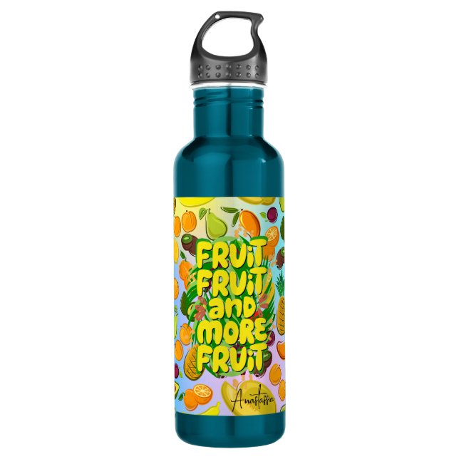 Eat more fruit | motivational healthy food yoga 710 ml water bottle (Front)