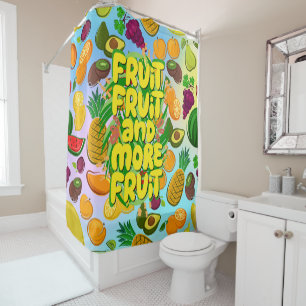 Eat more fruit motivational healthy food yoga shower curtain