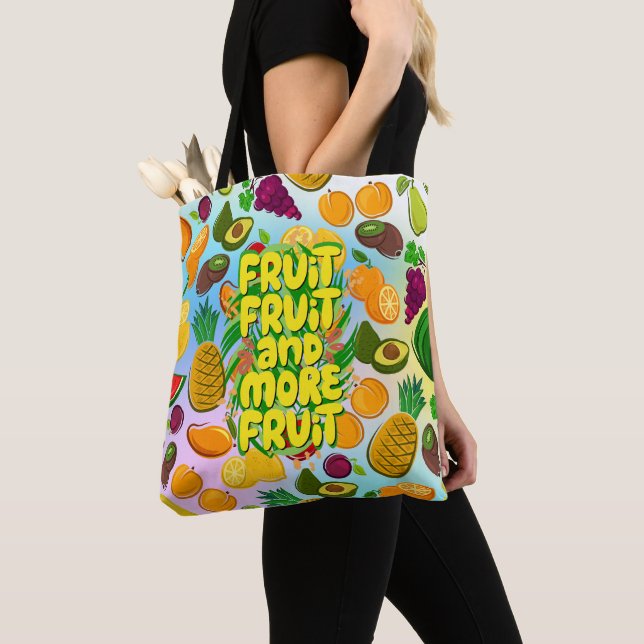 Eat more fruit | motivational healthy food yoga tote bag (Close Up)