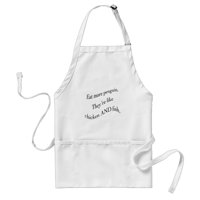eat more penguin apron. standard apron (Front)
