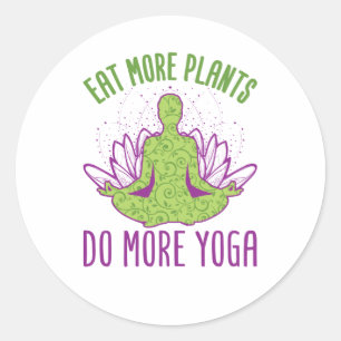Eat More Plants Do More Yog Classic Round Sticker