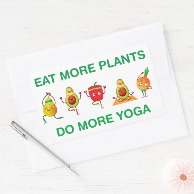 Eat More Plants Do more Yoga Rectangular Sticker (Envelope)