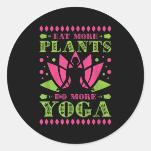 Eat More Plants Do More Yoga, Vegan Classic Round Sticker