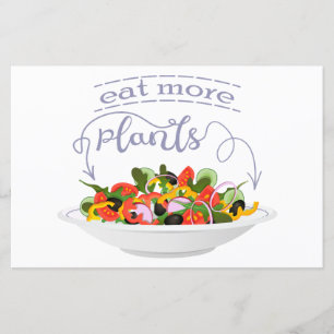 Eat more plants fresh salad motivation lettering