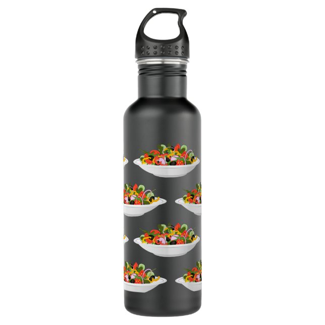 Eat more plants fresh salad motivation lettering 710 ml water bottle (Front)
