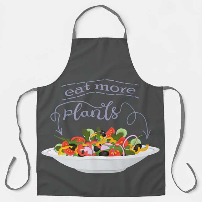 Eat more plants fresh salad motivation lettering apron (Front)