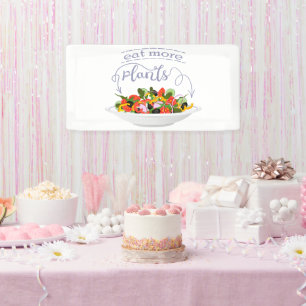 Eat more plants fresh salad motivation lettering banner