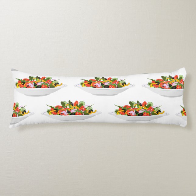Eat more plants fresh salad motivation lettering body cushion (Front)
