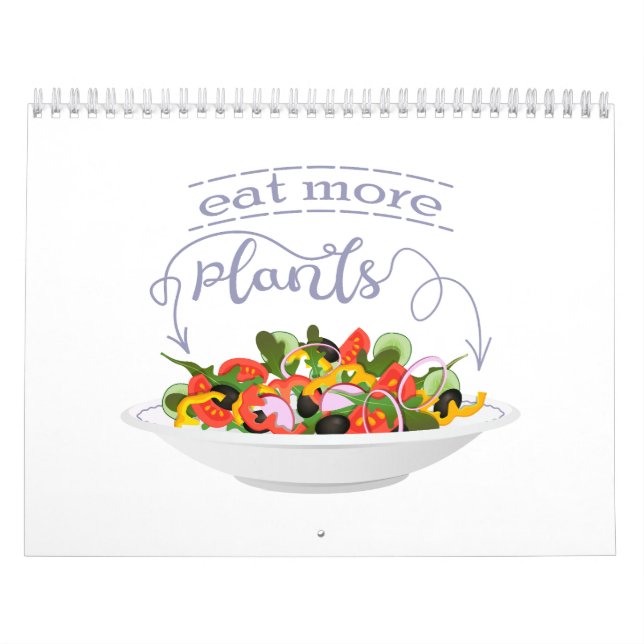 Eat more plants fresh salad motivation lettering calendar (Cover)
