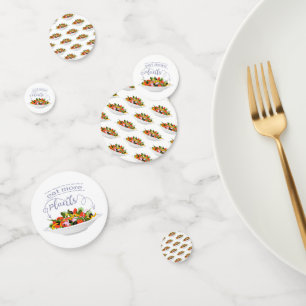 Eat more plants fresh salad motivation lettering confetti