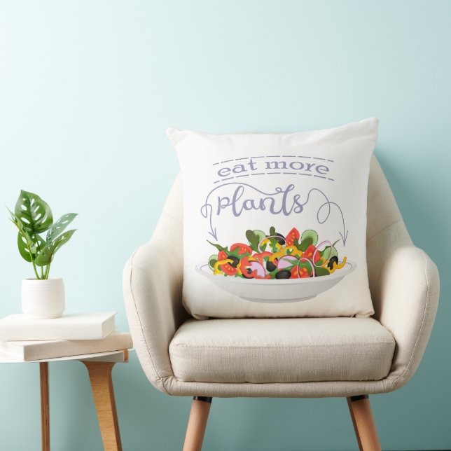 Eat more plants fresh salad motivation lettering cushion (Chair)
