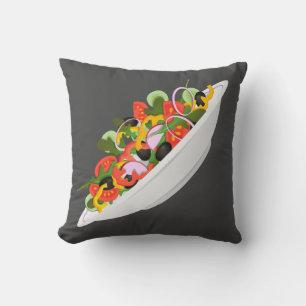 Eat more plants fresh salad motivation lettering cushion